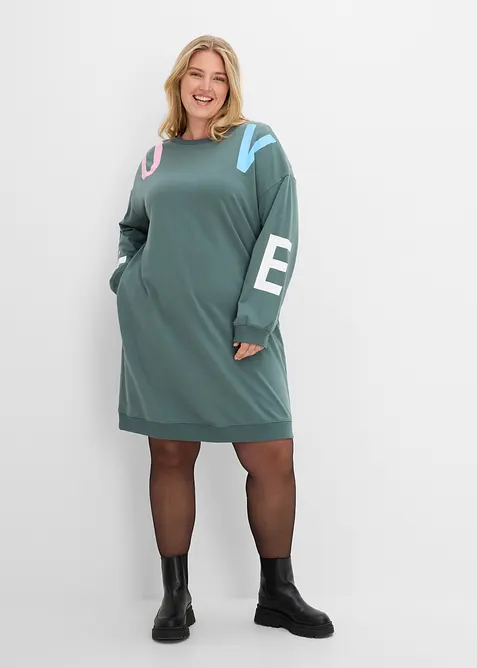 Sweatshirtkjole i myk bomullsblanding, bonprix