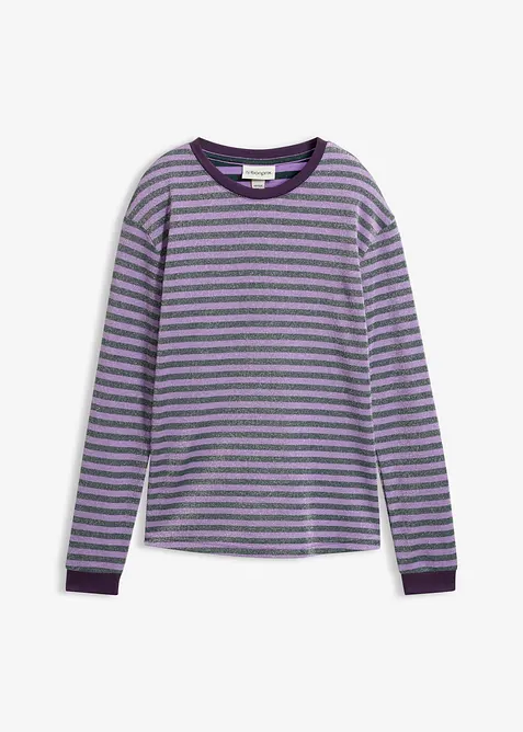Langermet topp med glittergarn, bonprix