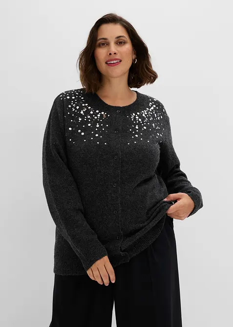 Cardigan med paljetter, bonprix