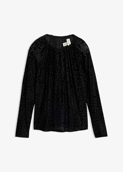 Langermet topp i lett mesh, bonprix
