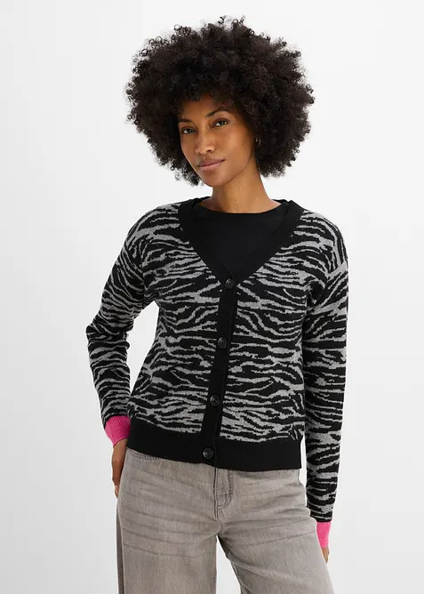 Jacquardstrikket cardigan, bonprix