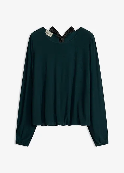 Langermet topp i myk mesh, bonprix