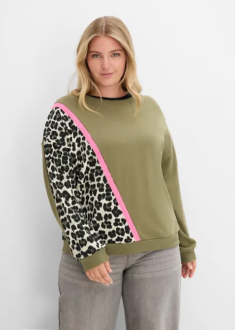 Sweatshirt i myk bomullsmiks, bonprix