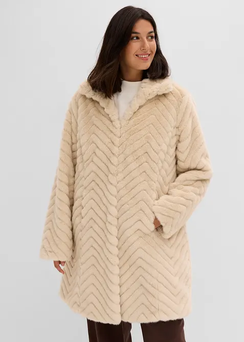 Fuskepelsk&aring;pe med st&aring;krage, bonprix