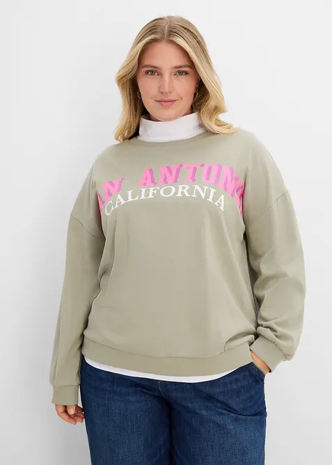Sweatshirt i myk bomullsmiks, bonprix