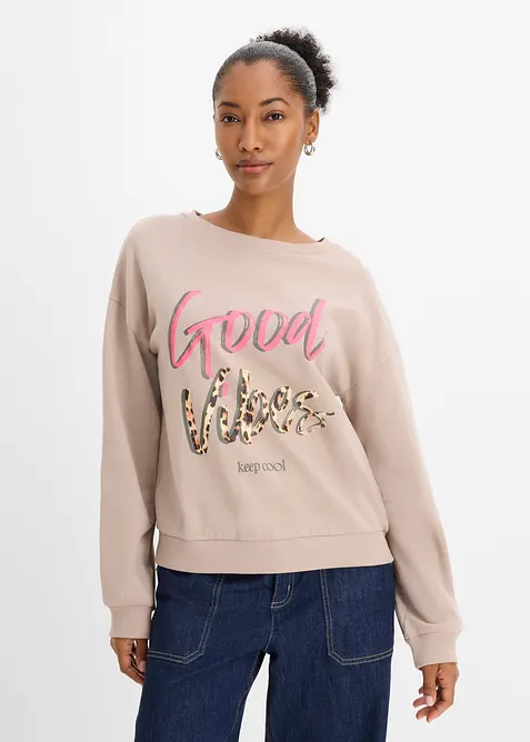 Sweatshirt i myk bomullsmiks, bonprix