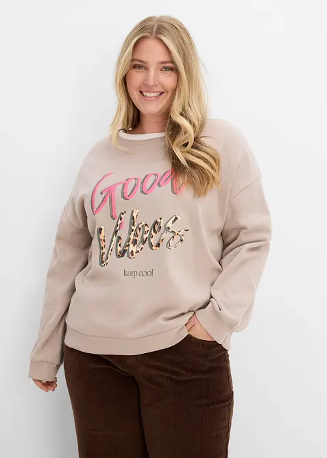 Sweatshirt i myk bomullsmiks, bonprix