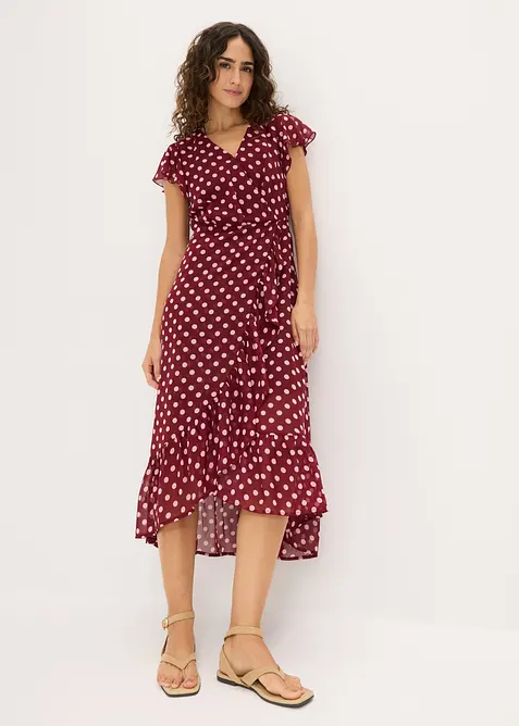 Chiffonkjole med volanger, bonprix
