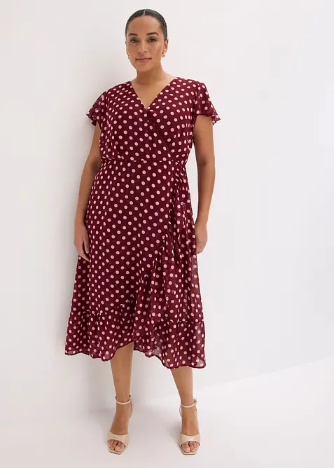 Chiffonkjole med volanger, bonprix