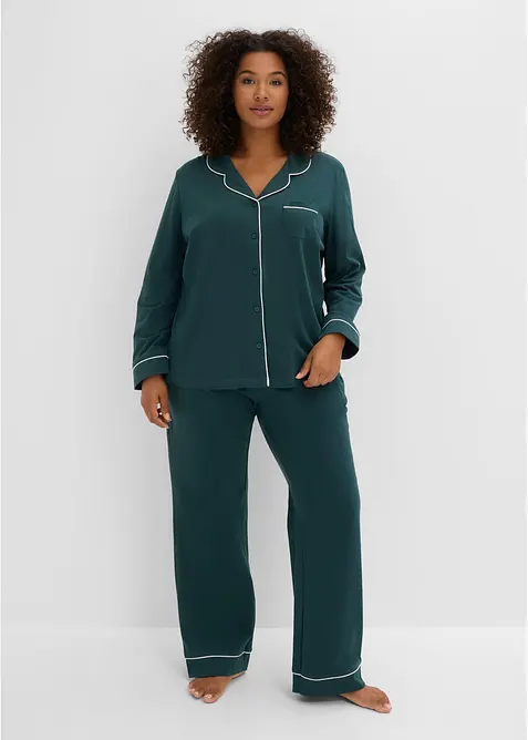 Pyjamas i myk, 100% bomull, bonprix