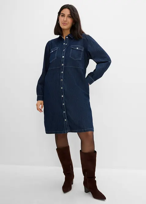 Kort kjole i denim, bonprix