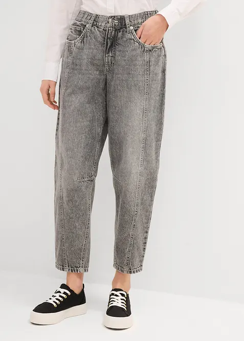 Barrel-jeans Mid Waist, cropped, bonprix