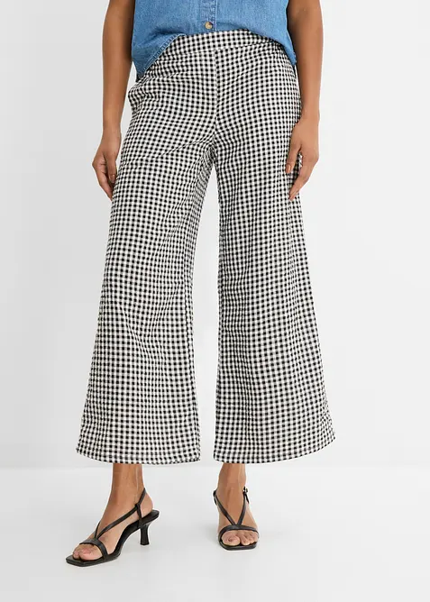 Slip on-bukse av 100% bomullskrepp, bonprix