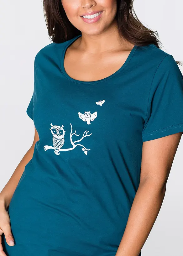 Capri-pyjamas med korte ermer, bonprix