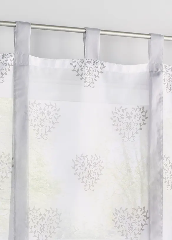 Roll-up gardin med hjerte-trykk og resirkulert polyester, bonprix