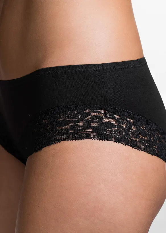 Panty med blonder (4-pack), bonprix