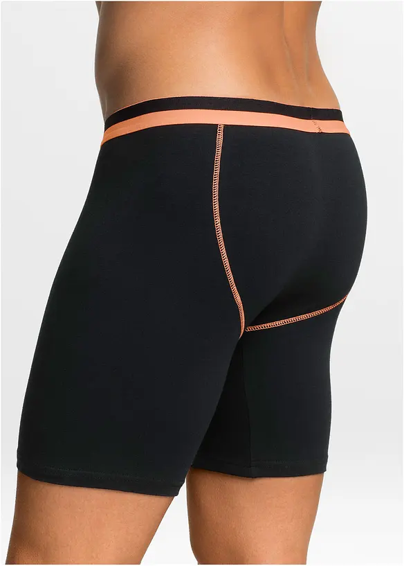 Boksershorts med bomull i ettersittende modell med lange ben (2-pack), bonprix