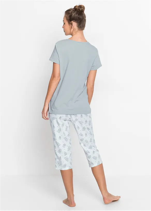 Capri-pyjamas med korte ermer, bonprix