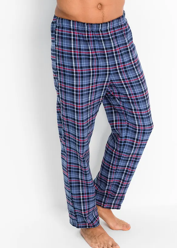 Pyjamas av myk flanell med knappestolpe og lange ermer., bonprix