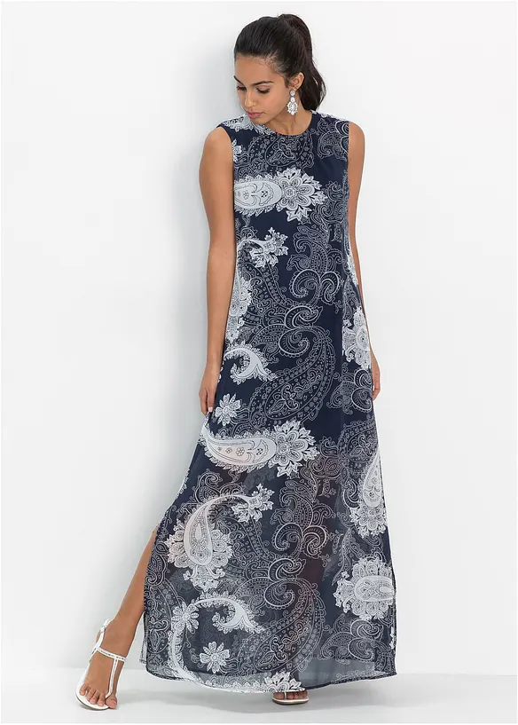 Lang chiffonkjole, bonprix