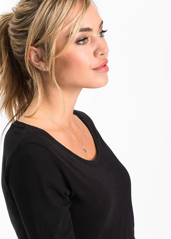 Langermet topp i 100% bomull, bonprix