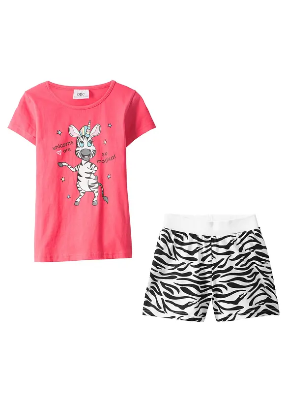 Kort pyjamas i 100% økologisk bomull (2-delt sett), bonprix