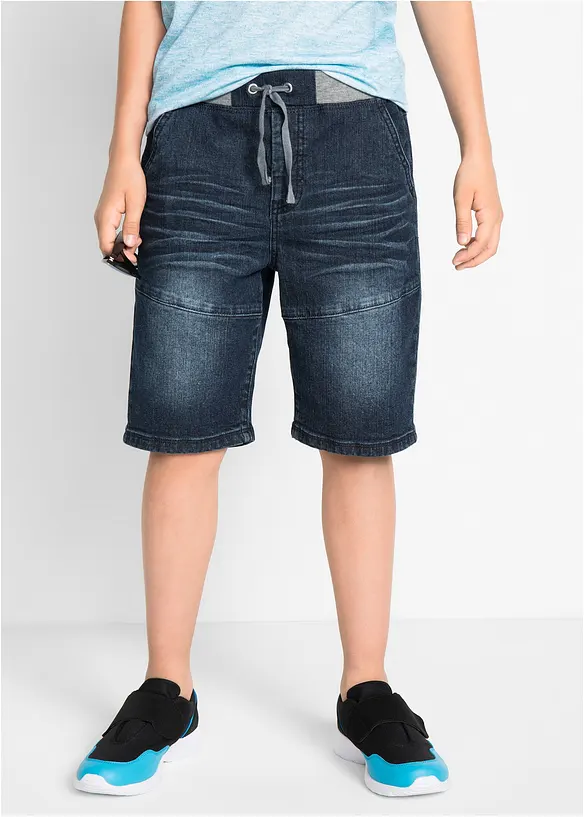 Pull on-bermudashorts i denim med stretch, Regular Fit, bonprix