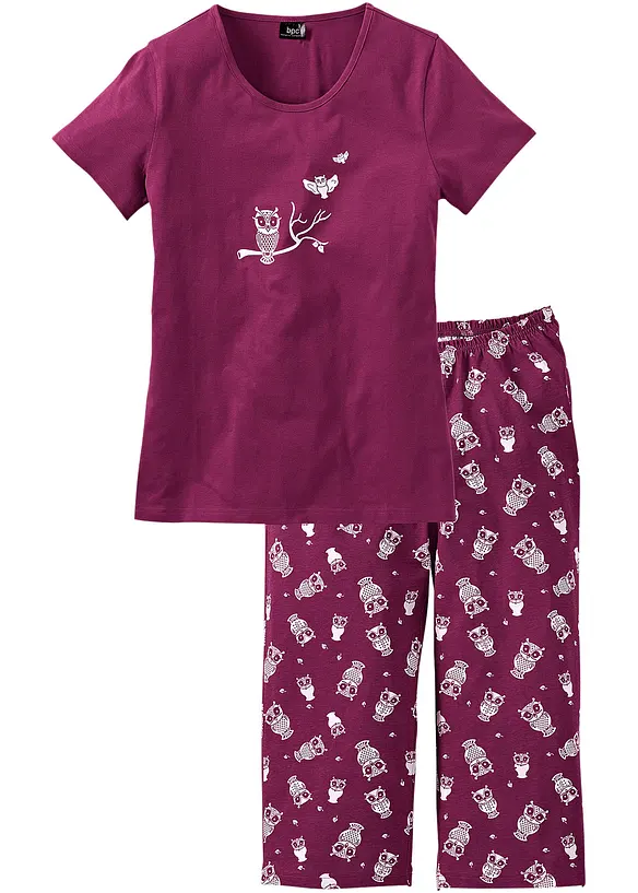 Capri-pyjamas med korte ermer, bonprix