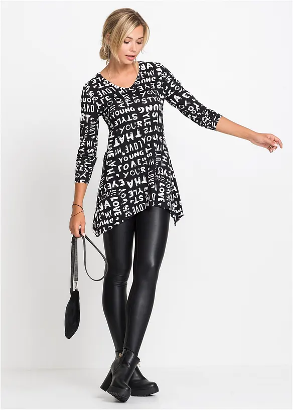 Leggings i imitert skinn med belegg, bonprix