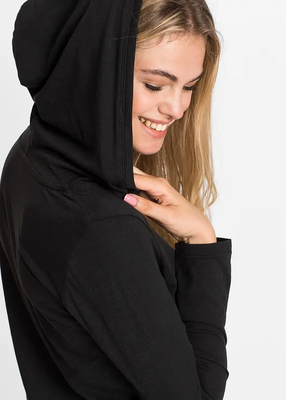 Lang topp med hette, bonprix