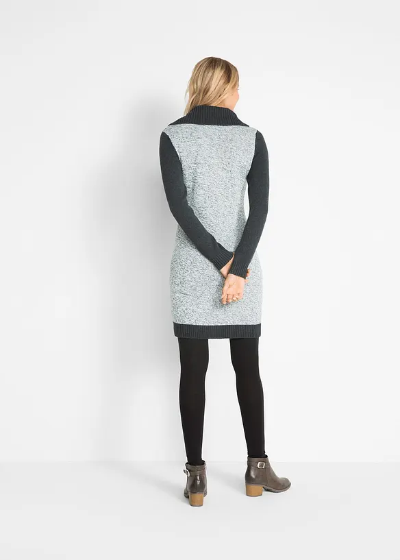 Knelang, strikket kjole, bonprix