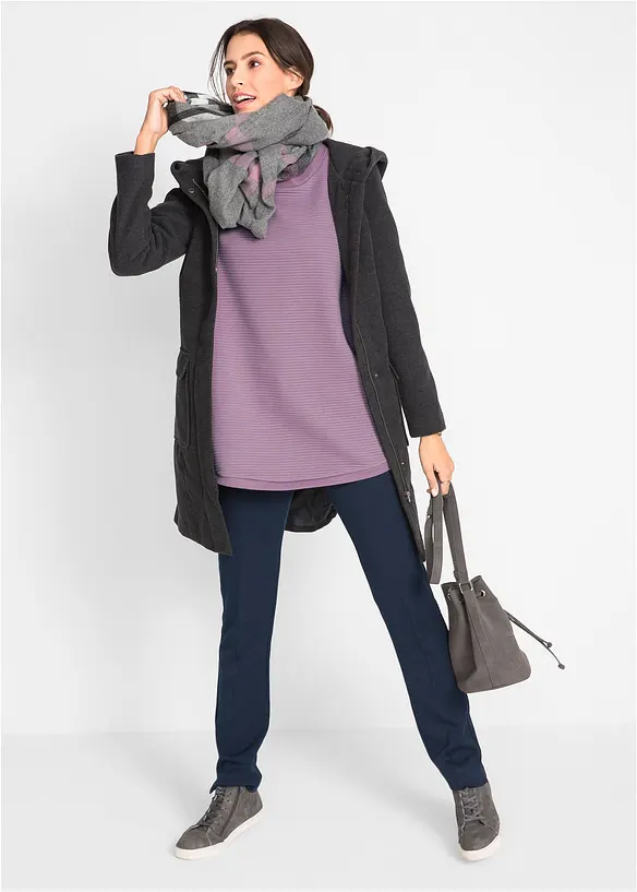 Lang sweatshirt med viskose, bonprix