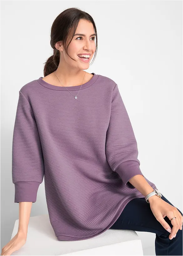 Lang sweatshirt med viskose, bonprix