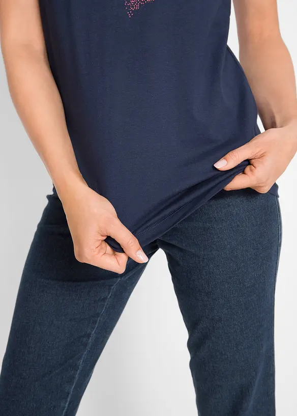 Topp i økologisk bomull med hjerteprint, bonprix