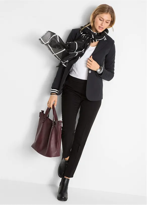 Blazer i bomull med stripete detaljer, bonprix