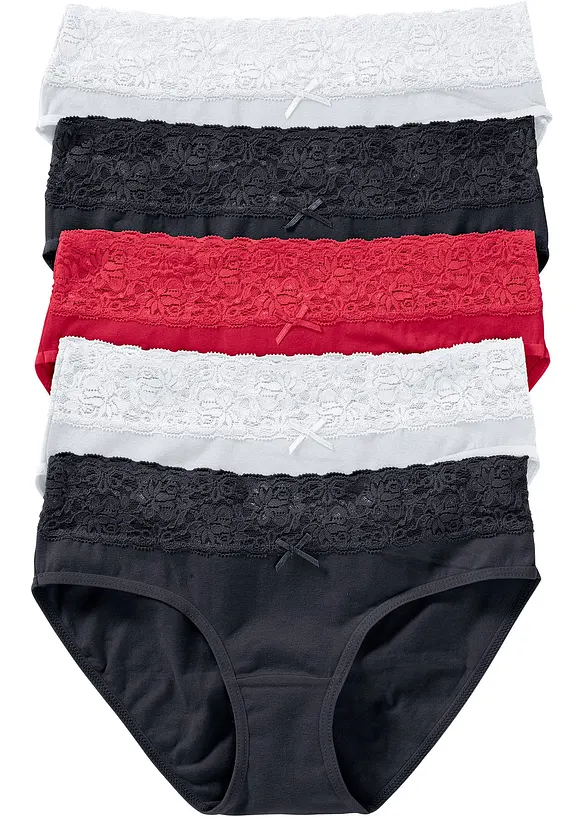 Truse med blonder (5-pack), bonprix