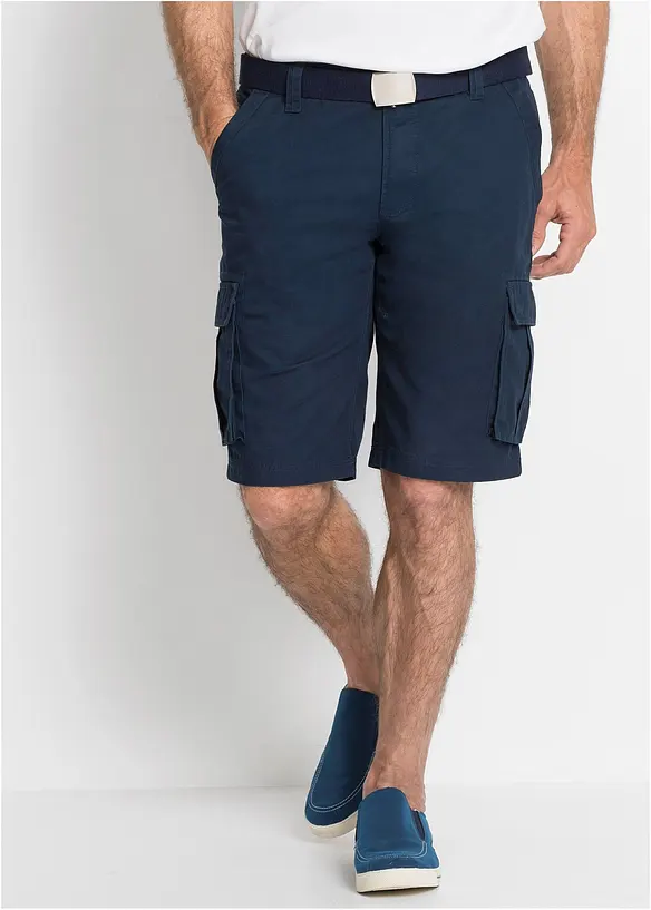 Bermudashorts i 100% bomull med cargolommer, Relaxed Fit, bonprix