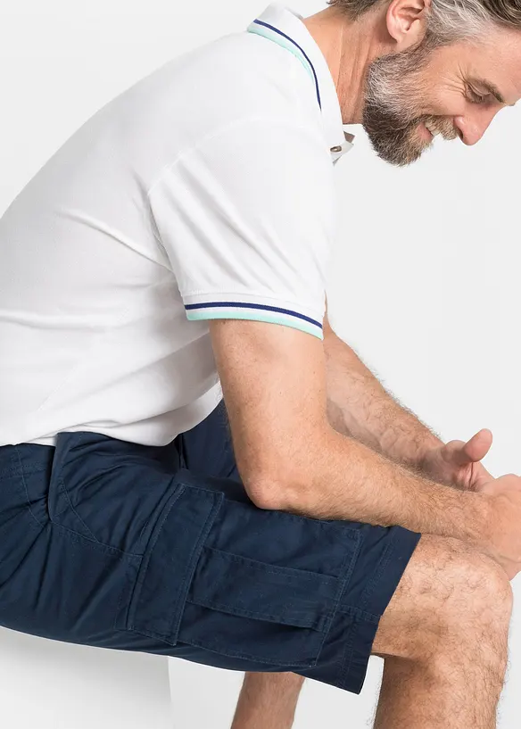 Bermudashorts i 100% bomull med cargolommer, Relaxed Fit, bonprix