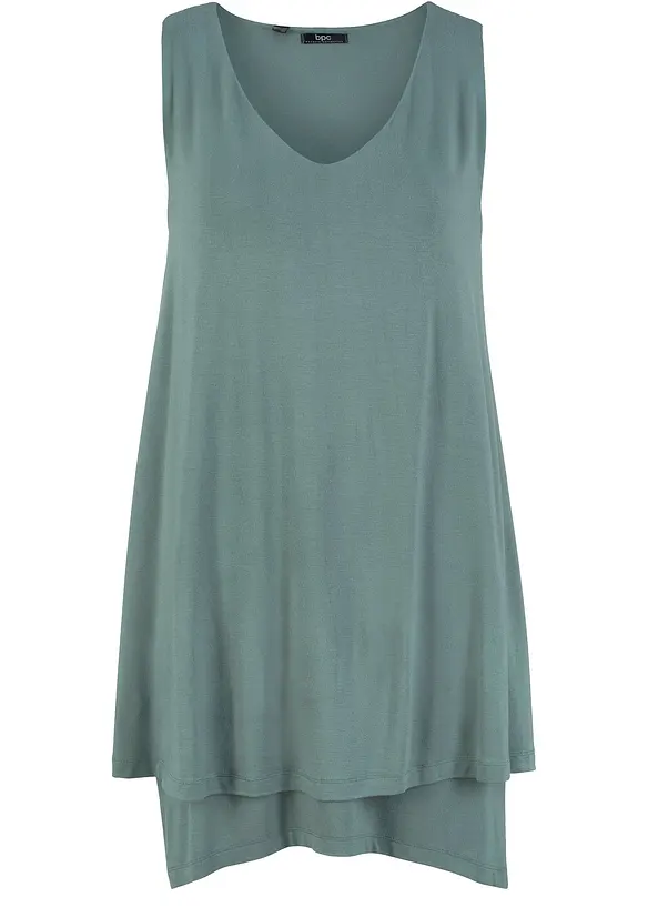 Lang, ermel&oslash;s lag p&aring; lag-topp i viskosemiks, bonprix