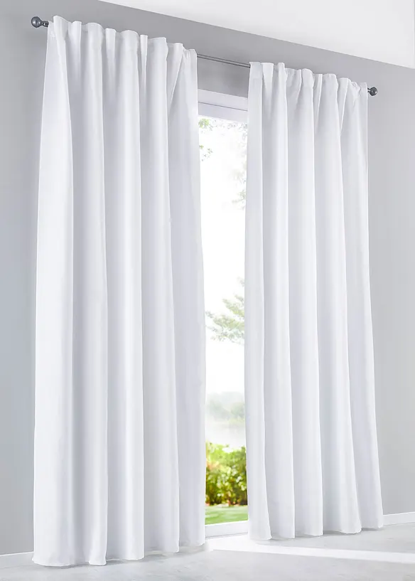 Lettstelte gardiner av mikrofiber (2 pack), bonprix