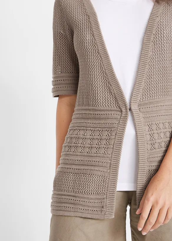 Cardigan med hullm&oslash;nster, bonprix
