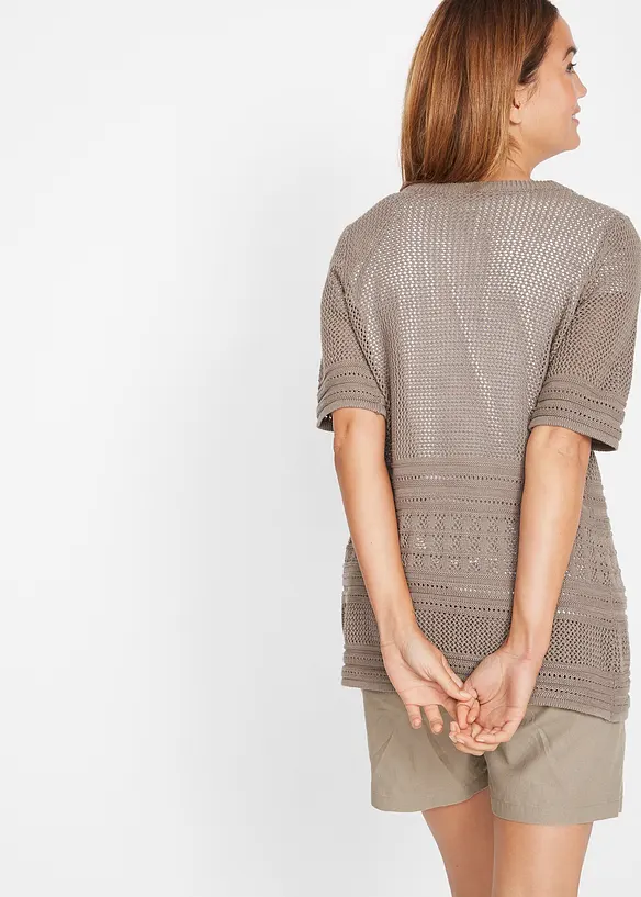 Cardigan med hullm&oslash;nster, bonprix