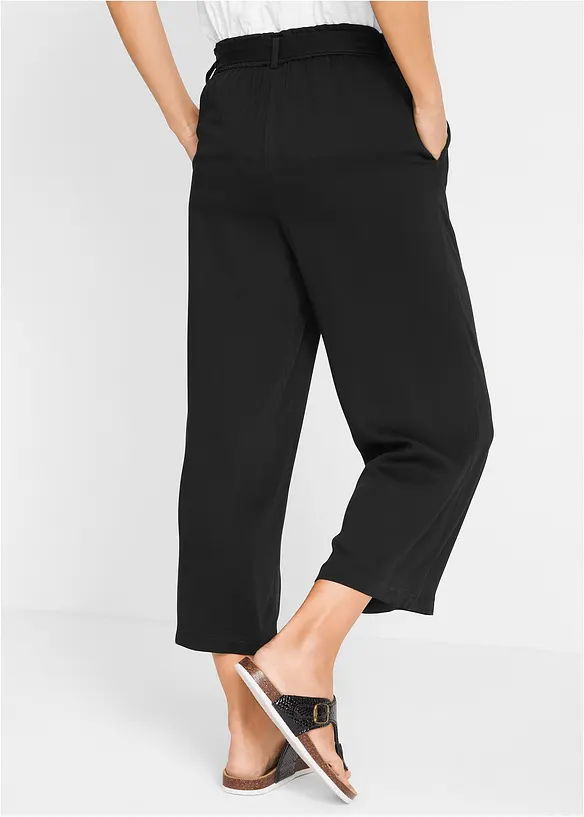 Culottes i viskose med knytebelte, bonprix