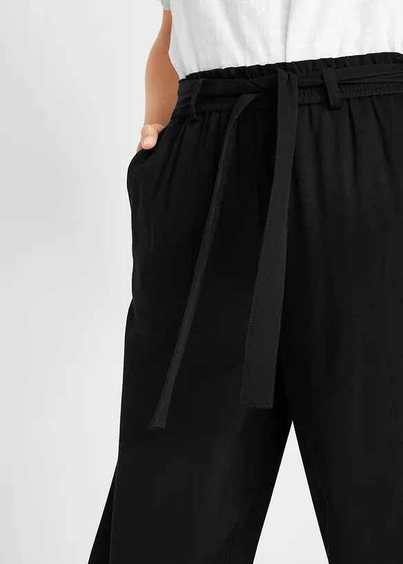 Culottes i viskose med knytebelte, bonprix