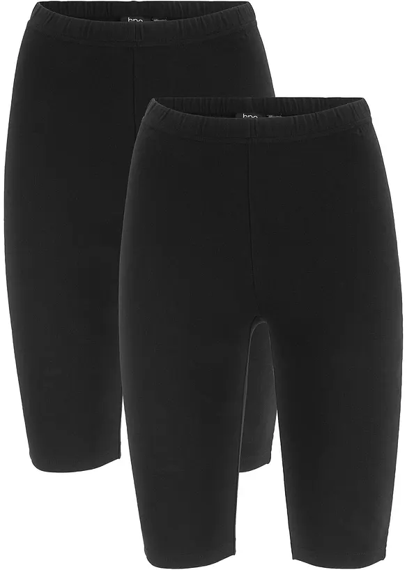 Sykkelbukse med lange ben (2-pack), bonprix
