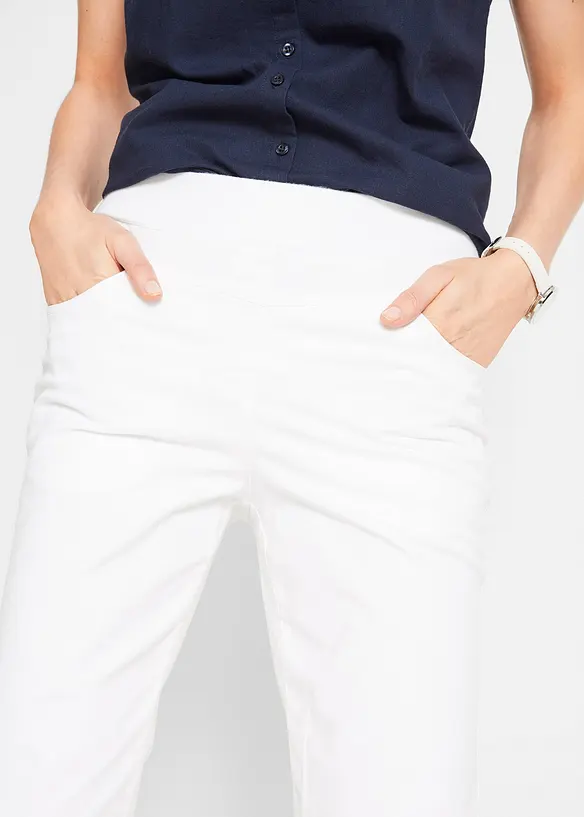 Capri-bukse i bomullsmiks med komfortlinning, bonprix