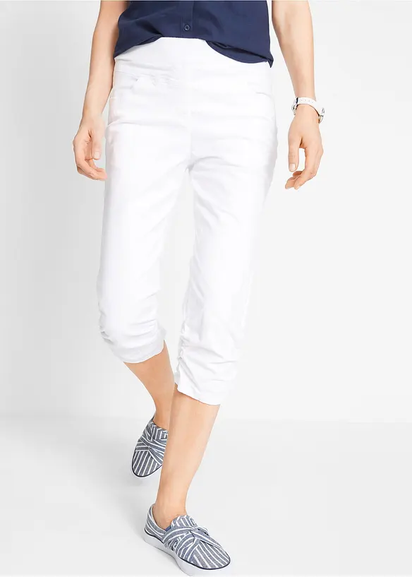 Capri-bukse i bomullsmiks med komfortlinning, bonprix