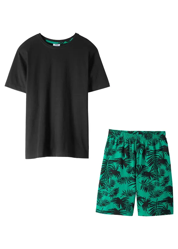 Kort pyjamas i 100% bomull (2-delt sett), bonprix