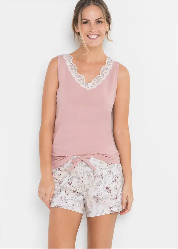 Pyjamas med fine blonder, bonprix