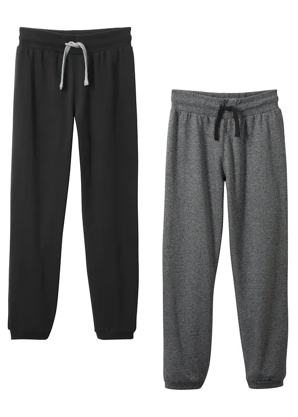Joggebukse med bomull (2-pack), bonprix